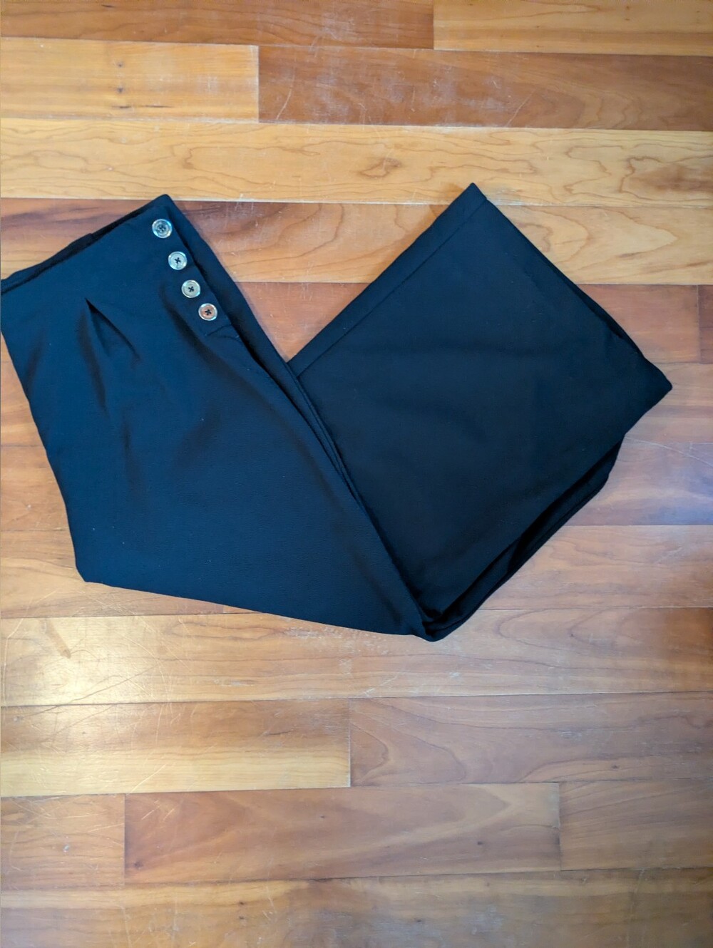 Michael Kors Black High Waisted Cropped Wideleg Pants